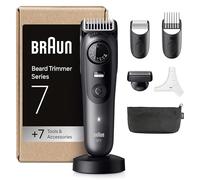 Braun Tondeuse À Barbe Series 7, + 7 Outils de Barbier, Lame ProBlade Affûtée Et Inusable, Jusqu'à 120 Min D'autonomie, 40 Longueurs, Étanche, Molette De Précision Et Verrouillage, BT7525, Gris