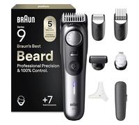 Braun BeardTrimmer 9 BT9520 tondeuse à barbe Batterie 52 2 cm Mouillé & sec Noir, Gris