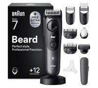 Braun Tondeuse À Barbe Series 7, + 12 Outils de Barbier, Lame ProBlade Affûtée Et Inusable, Jusqu'à 120 Min D'autonomie, 40 Longueurs, Étanche, Molette De Précision Et Verrouillage, BT7545, Gris