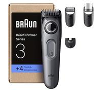 Braun Tondeuse Electrique A Barbe Series 3 BT3525 Pour Hommes, Avec +4 Outils Pour Créer Son Style, Sans File Et Avec 40 Réglages, Lame Ultra-Affûtée Et Sabot De Précision, Autonomie De 50 Min