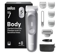 Braun Tondeuse Pour Le Corps Series 7, + 8 Outils De Rasage, Smartlight, Protection De La Peau, Autonomie de 100 Min, Tondre Et Raser Avec SmoothShave Et SensitiveTrim, Étanche, BG7555, Gris