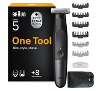 Braun Tondeuse Electrique Homme Series X, XT5200, Gris et Noir | Hybride Visage et Corps, Batteries Non Remplaçables, Tête Flexible, Lame 4D, 6 Peignes, Sabot Bidirectionnel pour La Barbe