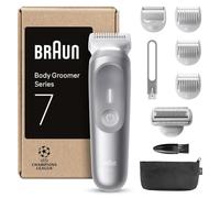 Braun Tondeuse Pour Le Corps Series 7, + 8 Outils De Rasage, Smartlight, Protection De La Peau, Autonomie de 100 Min, Tondre Et Raser Avec SmoothShave Et SensitiveTrim, Étanche, BG7555, Gris