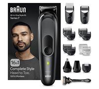 Braun Tondeuse Tout-En-Un Series 7 MGK7470, 16-en-1, Kit Styling Pour Hommes, Barbe, Cheveux, Rasage Du Corps Et Plus Avec Une Lame Ultra Affutée, Sabots Pour Sourcils Et Zones Sensibles, Étanche