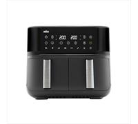 Braun TwinCook 3 TD3030IBK, AirFryer à double bacs, Capacité 8L, Cuisson Séparée, Contrôle de Température Numérique 80-200°, Technologie RealAir, Fonction Sync, 8 Préréglages, 2850W, Noir