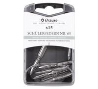 Brause 150065B - Plumes d'écriture pour porte-plume - Boite 15 Plumes L'Ecoliere - Fabrication Allemande