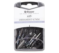 Brause 152007B - Plumes de lettering pour porte-plume - Boite 15 Plumes Ornament 0,7mm - Fabrication Allemande