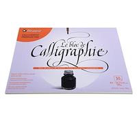 Brause 96437B - Un bloc encollé de calligraphie 30 feuilles vélin blanc cassé 21x29,7 cm 125g