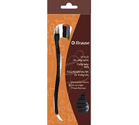 Brause 97411B - Un set calligraphie comprenant un stylo-plume 1,1 mm, 6 cartouches d'encre de couleur et une notice