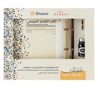 Brause 98208B - Un coffret d'apprentissage à la calligraphie arabe comprenant un livret, 1 porte-plume en bois, 1 plume 2mm, 1 calame et un flacon d'encre noire