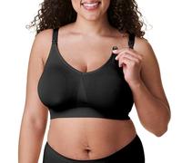 Bravado Designs Soutien-gorge d'allaitement pour allaitement, soutien-gorge de maternité sans couture en soie pour femme, couverture complète, Noir - Tissu durable, L grande taille