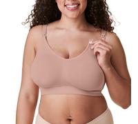 Bravado Designs Soutien-gorge d'allaitement sans couture en soie pour l'allaitement, soutien-gorge de maternité sans fil, Cameo - Tissu durable, Taille L
