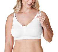 Bravado Designs Soutien-gorge d'allaitement sans couture en soie pour l'allaitement, soutien-gorge de maternité sans fil, Lily White, M Grande taille
