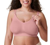 Bravado Designs Soutien-gorge d'allaitement sans couture en soie pour l'allaitement, soutien-gorge de maternité sans fil, Pivoine dépoussiérée - Tissu durable, Taille M