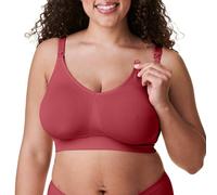 BRAVADO! DESIGNS Soutien-gorge de maternité et d'allaitement durables | Soie du corps sans couture | Nylon recyclé | Sans fil | Bonnet B-J, Rouge à lèvres, L
