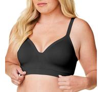 BRAVADO! DESIGNS Soutien-gorge durable Muse sans couture à col en V pour tous les jours, bonnets A à G réglables, Noir , M