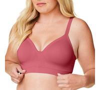 BRAVADO! DESIGNS Sustainable Muse Soutien-gorge sans couture à col en V pour tous les jours Bonnets A à G réglables, Rouge à lèvres, M