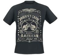 Bravado Johnny Cash American Rebel Homme T-Shirt Manches Courtes Noir 100% Coton Regular/Coupe Standard