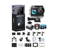 Brave 4 Pro Camera Sport 4K 40M avec Carte Mémoire microSDXC 128Go 20MP WiFi EIS Stabilisateur Ecran Tactile Grand Angle 170°