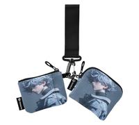Brave Boys Lot de 2 pochettes pour pièces de monnaie et cartes d'identité avec fermeture éclair pour homme et femme Gris foncé, Brave Boys Gris foncé, 1 size