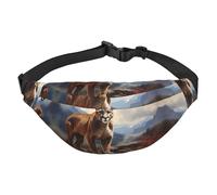 Brave Cougar Sac banane pour garçons, grand sac banane de voyage tendance pour le sport, la course à pied, le cyclisme, les voyages, la pêche