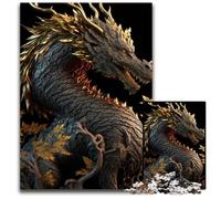 Brave Dragon Puzzle 1000 pièces pour Adultes Puzzles en Bois pour Adultes Activité familiale Amusante, défi cérébral, pour Adolescent 50x75cm/19,68x29,52 Pouces