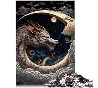 Brave Dragon Puzzles 1000 pièces Puzzles en Carton Puzzle en Bois Cadeau d'anniversaire, Cadeaux pour Adultes ou Enfants, Art Mural 50x75 cm