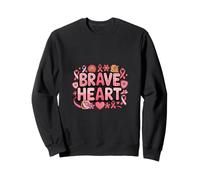 Brave Heart Ruban Rose pour la Sensibilisation au Cancer du Sein Sweatshirt