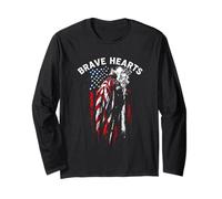 Brave Hearts Pompier, Bravoure, Patriotisme Manche Longue
