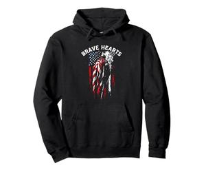 Brave Hearts Pompier, Bravoure, Patriotisme Sweat à Capuche