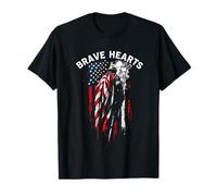 Brave Hearts Pompier, Bravoure, Patriotisme T-Shirt