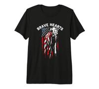 Brave Hearts Pompier, Bravoure, Patriotisme T-Shirt Haut de Gamme