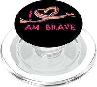 Brave I Am Very Brave - Motif cœur coloré PopSockets PopGrip pour MagSafe