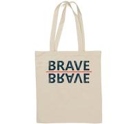 Brave Mirror Image Line Art Sac fourre-tout en coton naturel Blanc