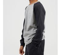 Brave Soul Boys Long Sleeve Crew Neck Tee With Contrast Raglan Sleeves Gris/Charbon de bois 13 (XL) Male