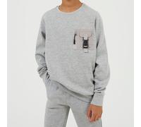 Brave Soul Brave Boys Crew Neck Long Sleeve Sweatshirt With Chest Pocket Detail Gris clair 9-10 (M) Male