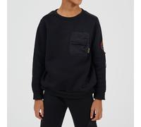 Brave Soul Brave Boys Crew Neck Sweater With Sleeve Badge Detail Noir de jais 13Y Male