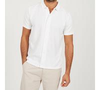 Brave Soul Brve Short Sleeve Mens Button Up Textured Shirt Crème Large Male