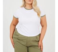 Brave Soul Bs Ps Ss Tee Blanc/Kaki 20 (3XL) Female