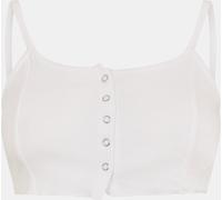 Brave Soul Button Through Crop Vest Blanc 10 (S) Female