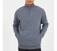 Brave Soul Charcoal Mens Funnel Neck Zip Sweatshirt Charbon Marl Petit Male