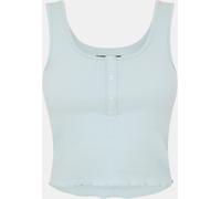 Brave Soul Cropped Vest With Poppers Bleu poudre 14 (L) Female