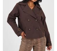 Brave Soul Double Breasted Classic Short Mac Chocolat 8 (XS) Female