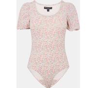 Brave Soul Floral Puff Sleeve Bodysuit White Dtsy Flrl 8 (XS) Female