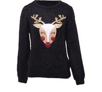Brave Soul - "Have A Merry Christmas" Pull pour femme, renne 1801 (S) (Noir)