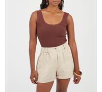 Brave Soul Ladies Vest Bodysuit With Lace Trim Chocolat 10 (S) Female