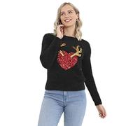 BRAVE SOUL LKX555RENHEARTA Sweater, Noir, XS Femme