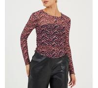 Brave Soul Ls Mesh Top Rose/Marine 12 (M) Female