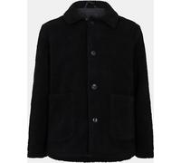 Brave Soul Men's All Over Borg Long Sleeve Coach Jacket Black Borg Grand Male