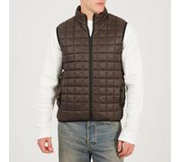 Brave Soul Men's Box Quilted Sleeveless Gilet Marron foncé Large Male